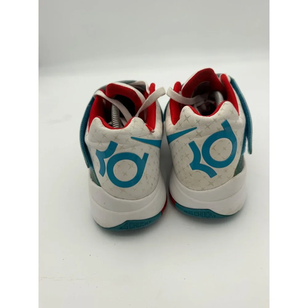Nike KD 4 N7 Home White Dark Turquoise Red Basketball Shoes 519567-146 Mens 12